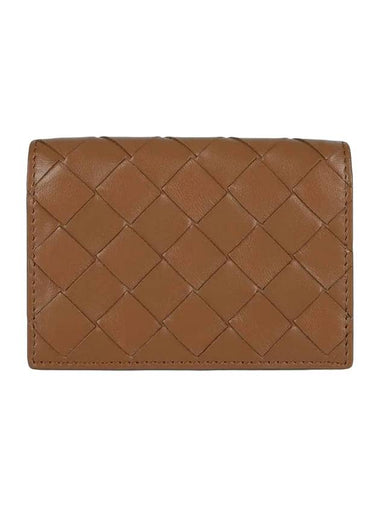 Intrecciato Flap Business Card Wallet Brown - BOTTEGA VENETA - BALAAN 1