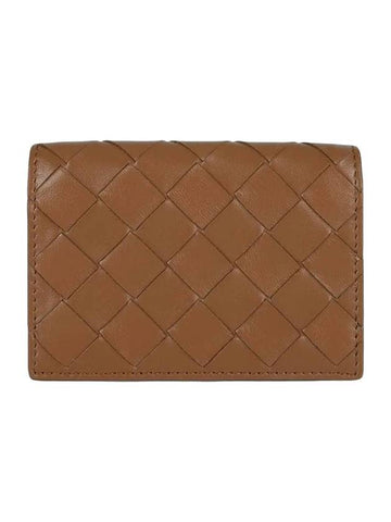 Intrecciato Flap Business Card Wallet Brown - BOTTEGA VENETA - BALAAN 1