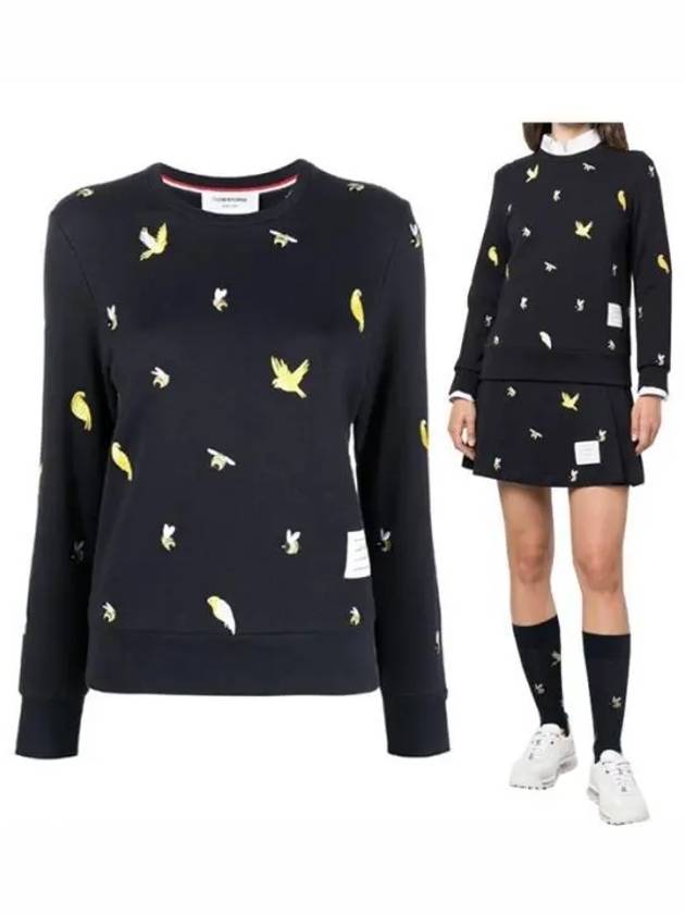 Loop Back Bird Bee Sweatshirt Navy - THOM BROWNE - BALAAN 2