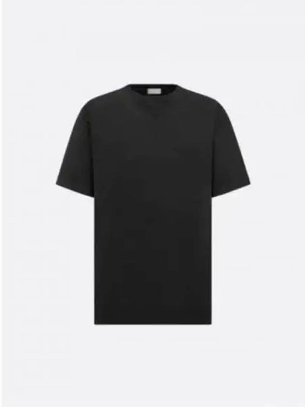 Embroidered Logo Short Sleeve T-shirt Black - DIOR - BALAAN 2