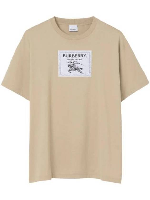 Men's Prosum Label Cotton Oversized Short Sleeve T-Shirt Soft Fawn - BURBERRY - BALAAN 1