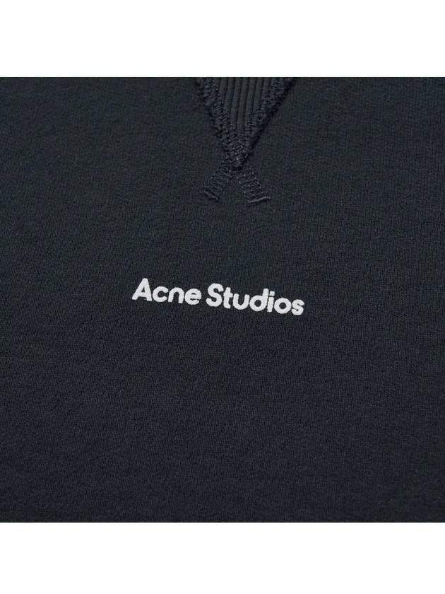 Logo Relaxed Fit Cotton Sweatshirt Black - ACNE STUDIOS - BALAAN 4