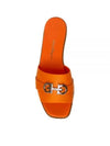 Gancini Leather Slippers Orange - SALVATORE FERRAGAMO - BALAAN 2