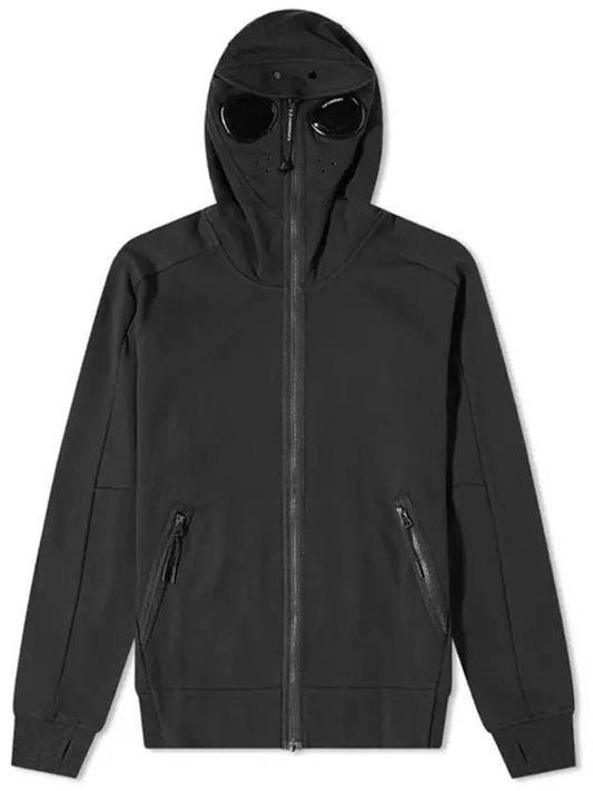 Diagonal Goggle Mask Zip Up Hoodie Black - CP COMPANY - BALAAN 2