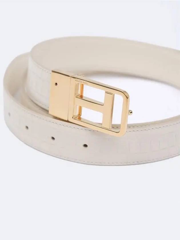 Crocodile Reversible Belt White Gold Plated - TOM FORD - BALAAN.