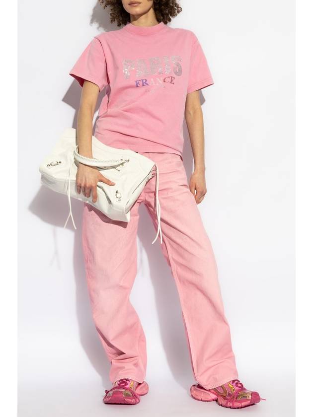 Balenciaga T-shirt With Logo, Women's, Pink - BALENCIAGA - BALAAN 2