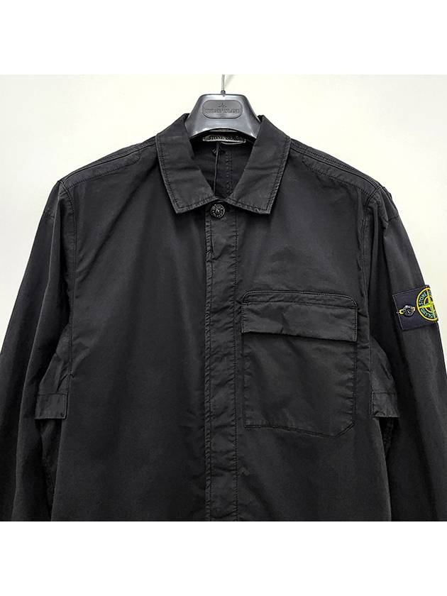 Supima Regular Fit Long Sleeve Shirt Black - STONE ISLAND - BALAAN 5