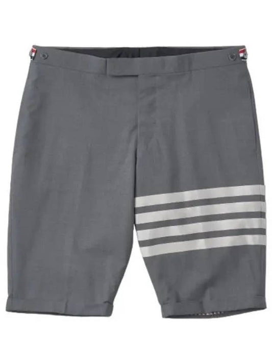 Plain Weave Suiting 4 Bar Shorts Pants Medium Gray - THOM BROWNE - BALAAN 1