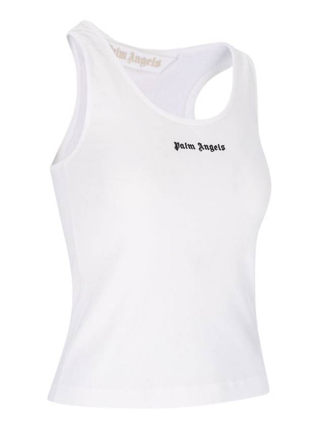 23 fw White Black Cotton Tank Top PWAC020F23FAB0010110 B0481013933 - PALM ANGELS - BALAAN 4