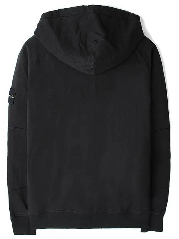 Logo Patch Cotton Zip Up Hoodie Balck - STONE ISLAND - BALAAN 3