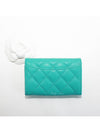 Classic caviar card wallet snap fluorescent mint champagne gold AP0214 B10583 NS837 - CHANEL - BALAAN 3