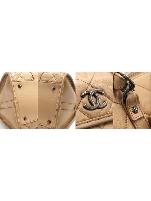 Chanel A92819 Beige Lambskin Quilted CC Logo Bowling Chain Shoulder Bag 21st - CHANEL - BALAAN 8