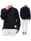 4 Bar Crewneck Cotton Long Sleeve T-Shirt Navy - THOM BROWNE - BALAAN 2