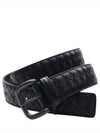 Men's Intrecciato Weaving Leather Belt Black - BOTTEGA VENETA - BALAAN 2