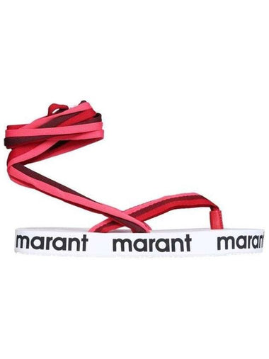 Tuoni Lace-Up Platform Sandals Red - ISABEL MARANT - BALAAN 1