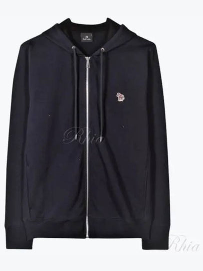 Zebra Logo Cotton Zip Up Hoodie Navy - PAUL SMITH - BALAAN 2