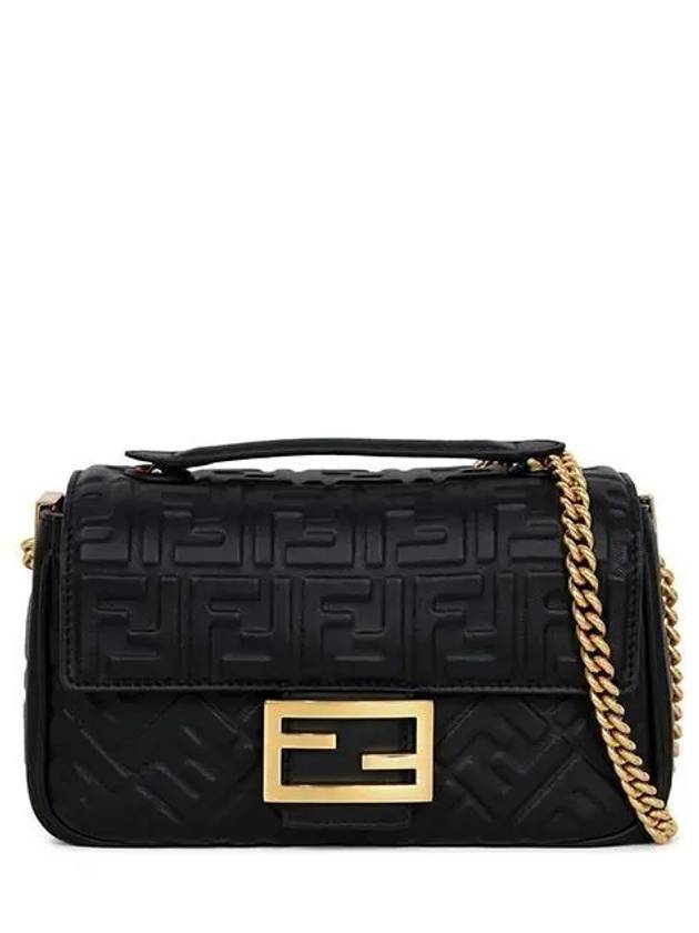 Baguette Medium Nappa Leather Chain Shoulder Bag Black - FENDI - BALAAN 2