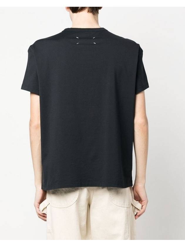 Numeric Embroidered Logo Mako Cotton Short Sleeve T-Shirt Black - MAISON MARGIELA - BALAAN 4