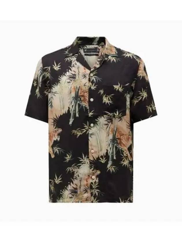 Women s Timor Floral Short Sleeve Shirt MS119Y Jet Black - ALLSAINTS - BALAAN 1