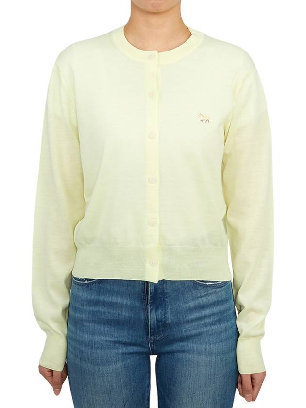 Baby Fox Patch Regular Cardigan Lemonade - MAISON KITSUNE - BALAAN 2