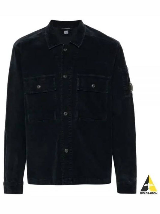 Corduroy Button Utility Shirt Jacket Dark Blue - CP COMPANY - BALAAN 2