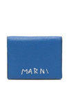 Embroidered Logo Card Wallet Blue - MARNI - BALAAN 2