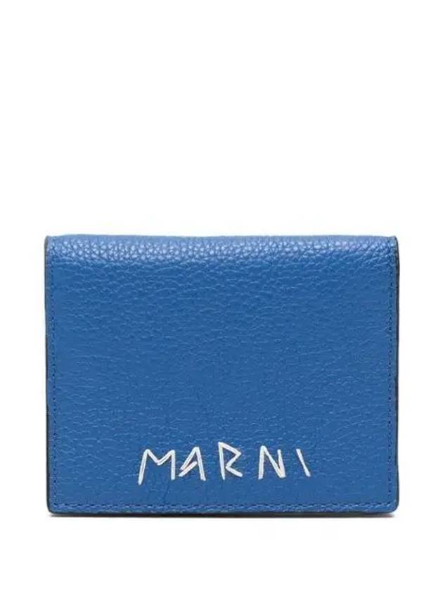 Embroidered Logo Card Wallet Blue - MARNI - BALAAN 2