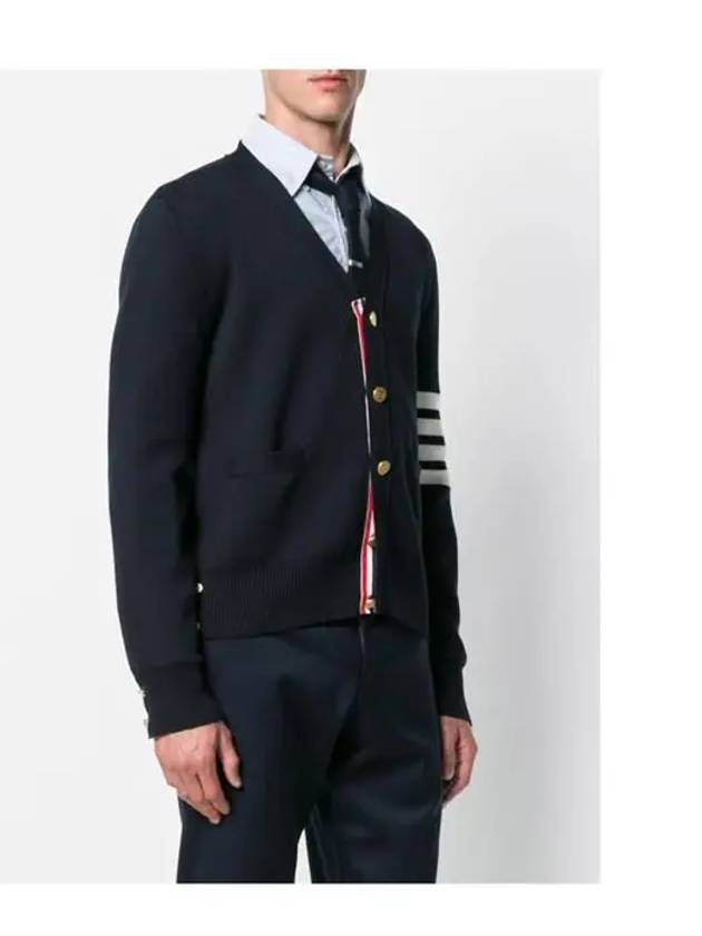 Milano Stitch 4 Bar Cardigan Navy - THOM BROWNE - BALAAN 4