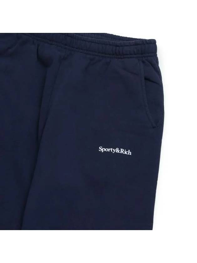 Training Logo Cotton Jogger Track Pants Navy - SPORTY & RICH - BALAAN 4