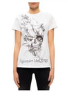 Women's Graphic Short Sleeve T-Shirt White - ALEXANDER MCQUEEN - BALAAN 2