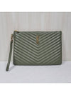 Monogram Matelasse Clutch Khaki - SAINT LAURENT - BALAAN 2