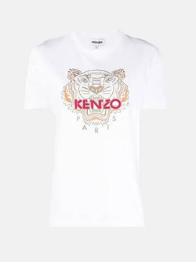 Tiger Logo Short Sleeve T-Shirt White - KENZO - BALAAN 2