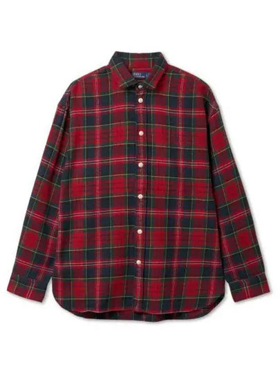 W Relax Fit Plaid Cotton Shirt Red - POLO RALPH LAUREN - BALAAN 1