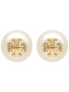 Crystal Pearl Stud Earring Gold - TORY BURCH - BALAAN 2