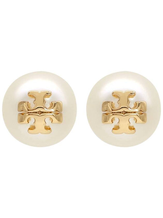 Crystal Pearl Stud Earring Gold - TORY BURCH - BALAAN 1