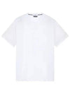 Men's Embroidered Logo Short Sleeve T-Shirt White - STONE ISLAND - BALAAN 2