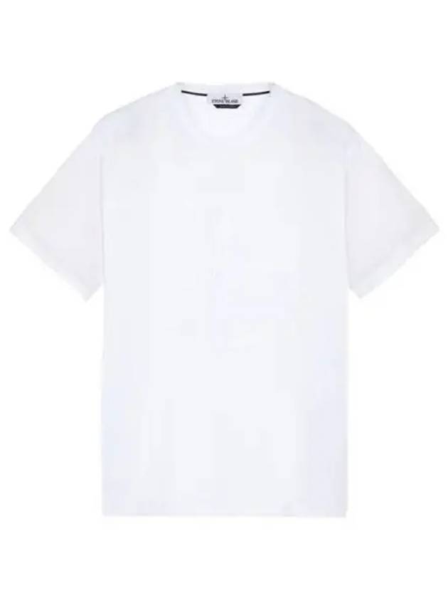 Men's Embroidered Logo Short Sleeve T-Shirt White - STONE ISLAND - BALAAN 2