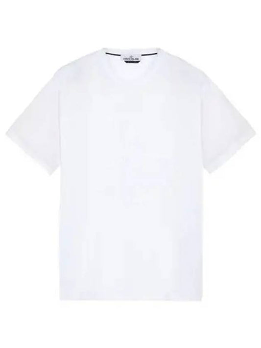 Men's Embroidered Logo Short Sleeve T-Shirt White - STONE ISLAND - BALAAN 2