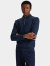 Golf PLAITED MERINO WOOL QUARTER ZIP SWEATER G4MF23S200 INK Men's Merino Wool Quarter Zip Sweater - G/FORE - BALAAN 3