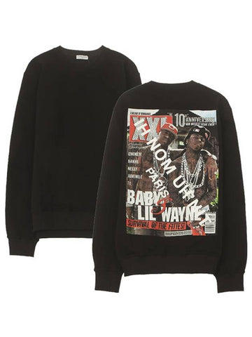 19FW NUW19273 009 Lil Wayne Printing Crew Neck Black Men's Sweatshirt TR - IH NOM UH NIT - BALAAN 1