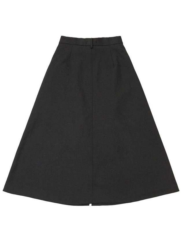 Wool slit long skirt charcoal - LESEIZIEME - BALAAN 3