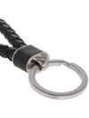 Intrecciato Leather Key Holder  Black - BOTTEGA VENETA - BALAAN 4