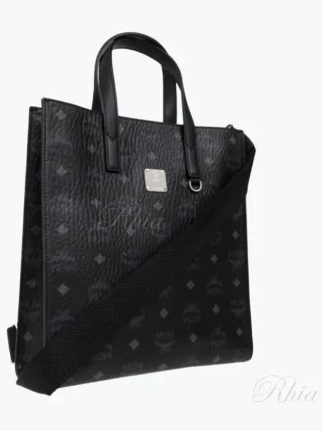 logo pattern tote bag black - MCM - BALAAN 2