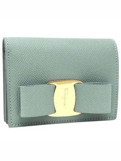 Vara Bow Gloss Flap Half Wallet Green - SALVATORE FERRAGAMO - BALAAN 2