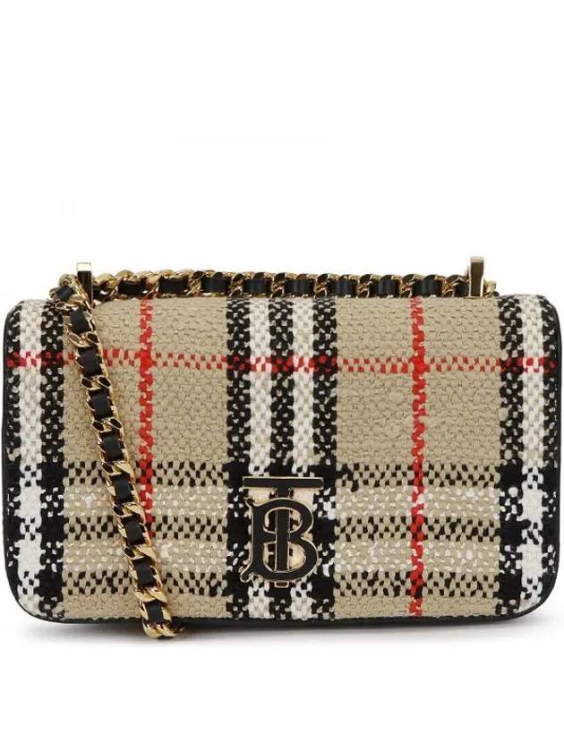 TB Logo Check Bouclé Mini Lola Cross Bag Beige - BURBERRY - BALAAN 2