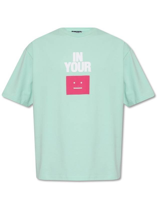 In Your Face Short Sleeve T-Shirt Soft Green - ACNE STUDIOS - BALAAN 1