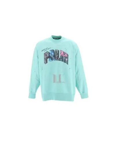 Graphic Logo Print Sweatshirt Blue - PALM ANGELS - BALAAN 2