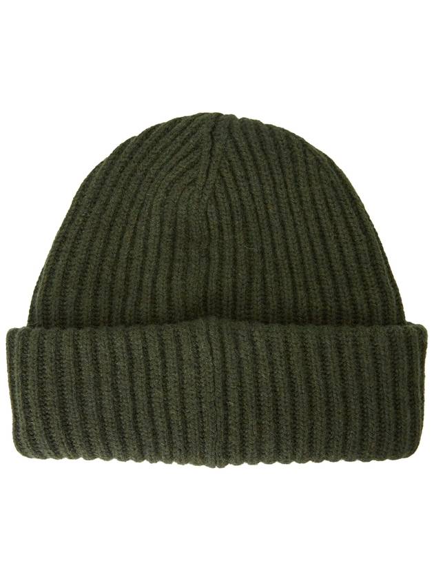 Logo Patch Knit Beanie Green - GANNI - BALAAN 3