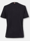 Cotton Mrs Tom Kite Embroidery Short Sleeve T-Shirt Navy - THOM BROWNE - BALAAN 3