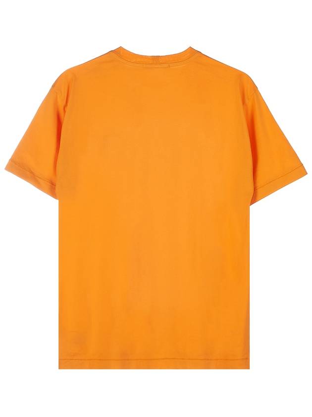 Logo Patch Cotton Short Sleeve T-Shirt Orange - STONE ISLAND - BALAAN 3